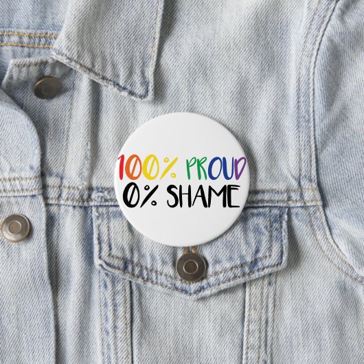 Gewoon trots niet schaamte | Rainbow Gay Pride T-S Ronde Button 7,6 Cm (In situ)