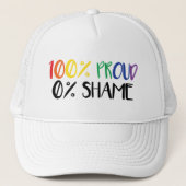 Gewoon trots niet schaamte | Rainbow Gay Pride T-S Trucker Pet (Voorkant)
