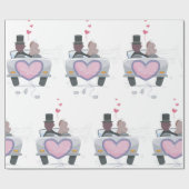 Gewoon trouwen met koppel wegrijden cadeaupapier (Vlak)