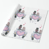 Gewoon trouwen met koppel wegrijden cadeaupapier (Uitgerold)