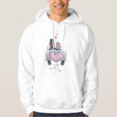 Gewoon trouwen met koppel wegrijden hoodie (Voorkant)