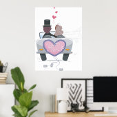 Gewoon trouwen met koppel wegrijden poster (Thuiskantoor)
