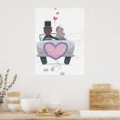 Gewoon trouwen met koppel wegrijden poster (Keuken)