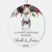 Gewoon trouwen met onze eerste kerst keramisch ornament (Links)
