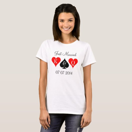 Gewoon trouwen met shirt in Las Vegas met datum (Voorkant volledig)