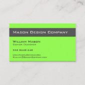 Gewoon tweetone Limoen en grijze stijlvolle Kaart Visitekaartje (Achterkant)