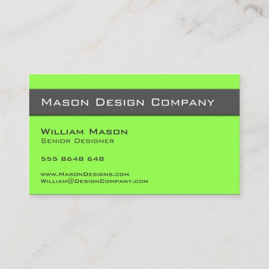 Gewoon tweetone Limoen en grijze stijlvolle Kaart Visitekaartje (Achterkant)