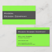 Gewoon tweetone Limoen en grijze stijlvolle Kaart Visitekaartje (Voorkant / Achterkant)