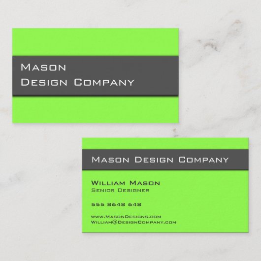 Gewoon tweetone Limoen en grijze stijlvolle Kaart Visitekaartje (Voorkant / Achterkant)