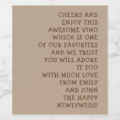 Gewoon typografie bericht bruiloft wijn etiket (Enkel label)