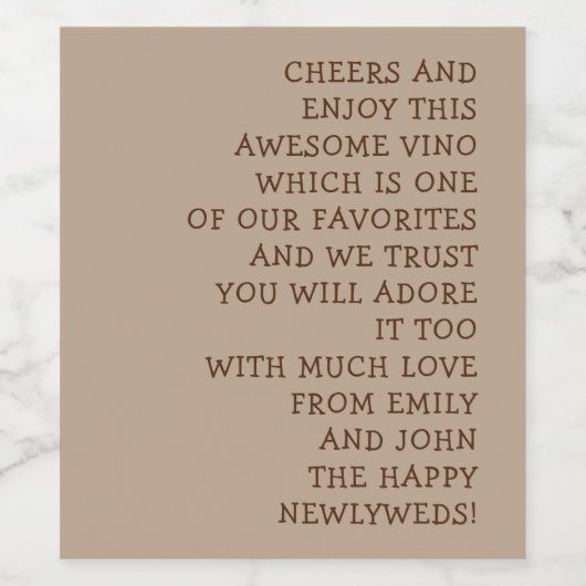 Gewoon typografie bericht bruiloft wijn etiket (Enkel label)