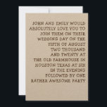 Gewoon Typografie Leuk & Informele bruiloft Kaart<br><div class="desc">Niemand heeft ooit gezegd dat alle bruiloften traditioneel en formeel moesten zijn en hetzelfde geldt voor de uitnodigingen! Dit ontwerp is gewoon een eenvoudige typografie in een leuke stijl en je kunt gemakkelijk personaliseren naar je eigen woorden! U kunt desgewenst ook de kleur van de tekst en de lettertypestijlen wijzigen...</div>