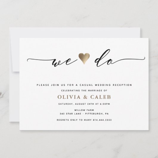 Gewoon uitnodiging voor huwelijksweddenschappen (Voorkant)