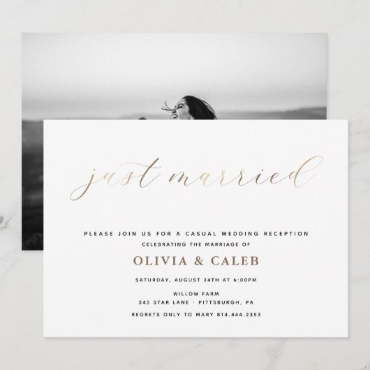 Gewoon uitnodiging voor huwelijksweddenschappen (Voorkant / Achterkant)