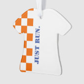 Gewoon uitvoeren Checkerboard Running Race Kleurri Ornament (voorkant)