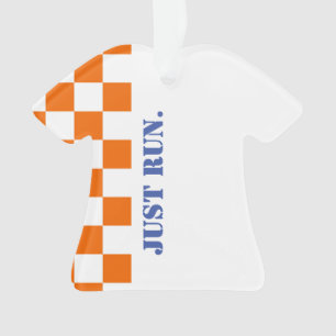 Gewoon uitvoeren Checkerboard Running Race Kleurri Ornament