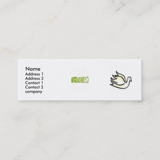 gewoon vaag visitekaartje. mini visitekaartje (Voorkant)