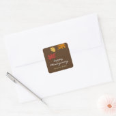 Gewoon vallen bladeren blij Thanksgiving cadeau la Vierkante Sticker (Envelop)
