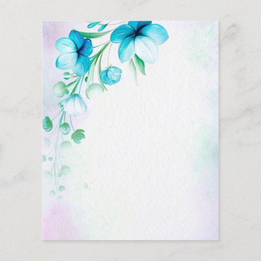 Gewoon van de blauwe blauwgroen bloemen die huweli (Achterkant)