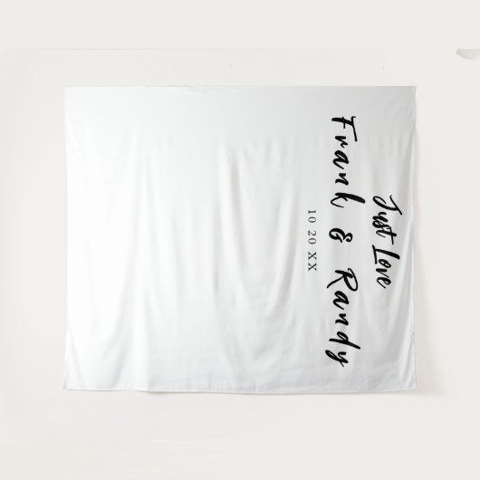 Gewoon van de eenvoudige witte, zwarte bruiloft me wandkleed (Voorkant (horizontaal))