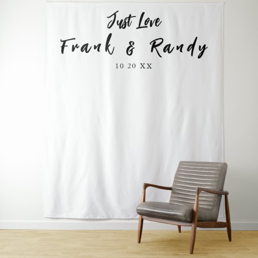 Gewoon van de eenvoudige witte, zwarte bruiloft me wandkleed (In situ)