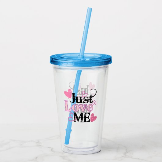 Gewoon van me houden 02.w. acryl drinkbeker (Achterkant)