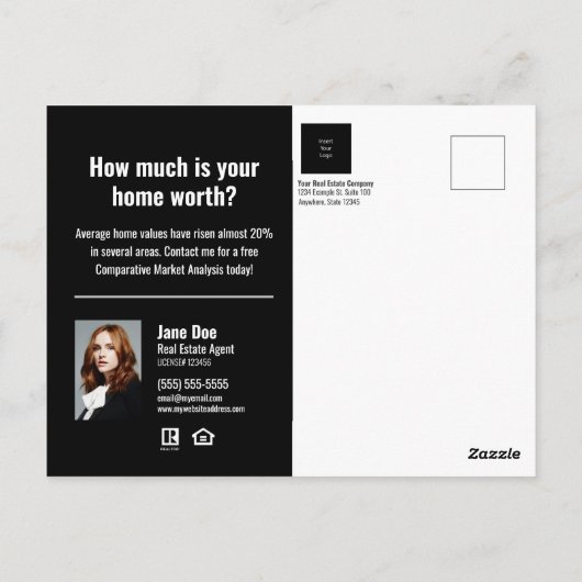 Gewoon verkocht - Black Modern - Briefkaart (Achterkant)