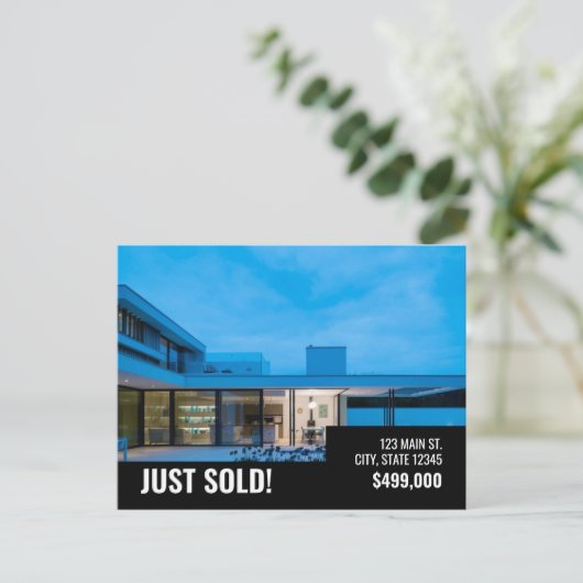 Gewoon verkocht Briefkaart - Black Modern (Staand voorkant)