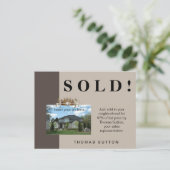 Gewoon verkocht Briefkaart onroerend goed (Staand voorkant)