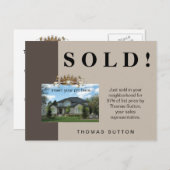 Gewoon verkocht Briefkaart onroerend goed (Voorkant / Achterkant)