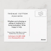 Gewoon verkocht Briefkaart onroerend goed (Achterkant)