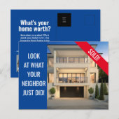 Gewoon verkocht - Fun Briefkaart - Blauw (Voorkant / Achterkant)