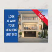 Gewoon verkocht - Fun Briefkaart - Blauw (Voorkant)