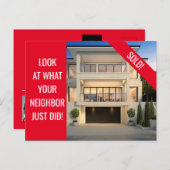 Gewoon verkocht - Fun Briefkaart - Rood (Voorkant / Achterkant)