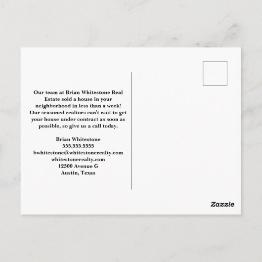 Gewoon verkocht huis voor onroerend goed Aangepast Briefkaart (Achterkant)