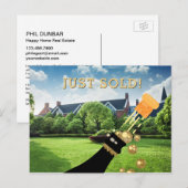 Gewoon verkocht onroerend goed Advert Promo-Sjablo Briefkaart (Voorkant / Achterkant)