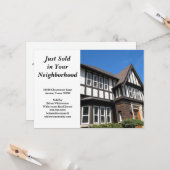 Gewoon verkoop op aangepast huis Foto van onroeren Kaart (Voorkant / Achterkant in situ)