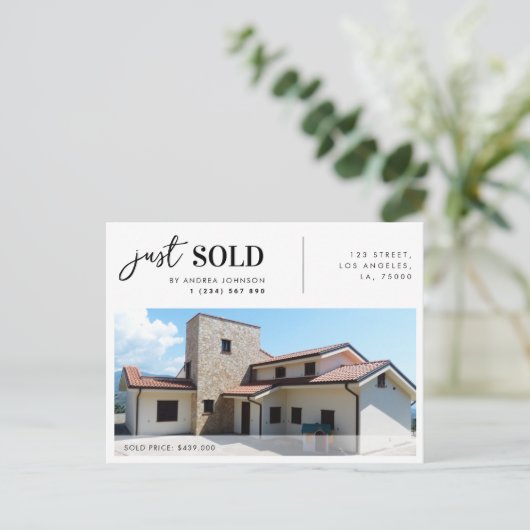 Gewoon verkoop van onroerend goed Realtor Marketin Briefkaart (Staand voorkant)