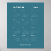 Gewoon vet | Blauwgroen Blauw & Wit Kalender 2024 Poster (Voorkant)