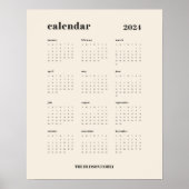 Gewoon vet | Crème en zwart 2024 Kalender Poster (Voorkant)