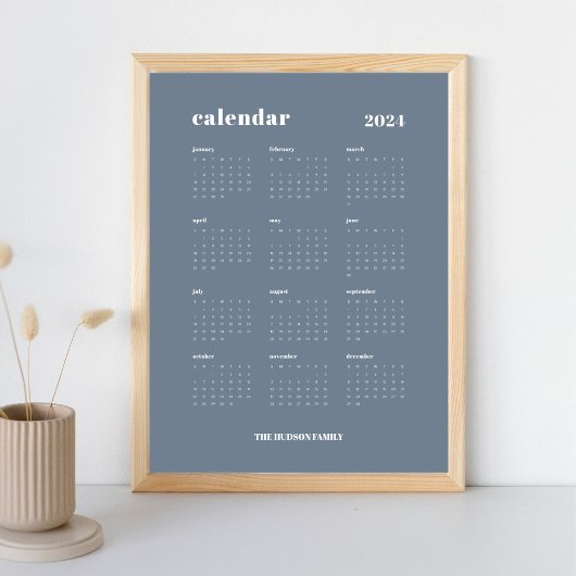 Gewoon vet | Slate Grey & Wit Kalender 2024 Poster