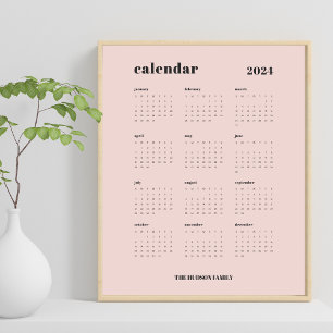 Gewoon vet   Stoffige Roze en Zwarte Kalender 2024 Poster