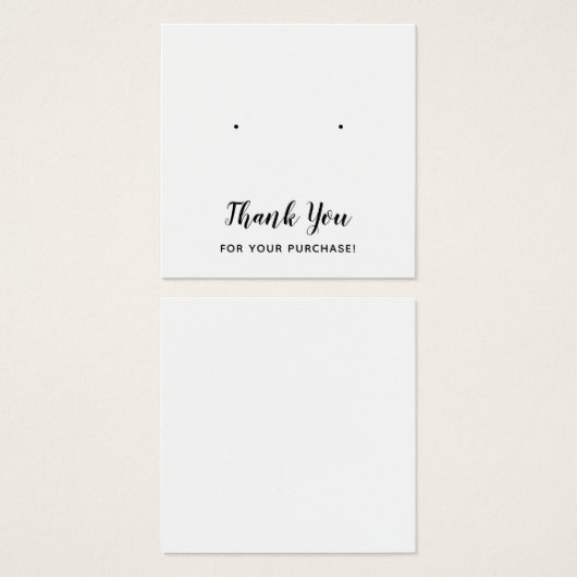 Gewoon vierkant Hartelijk dank dat u een witte oor Vierkante Visitekaartjes (Voorkant /achterkant)