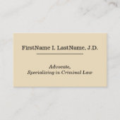 Gewoon Visitekaartje en basisadvocaat (Voorkant)