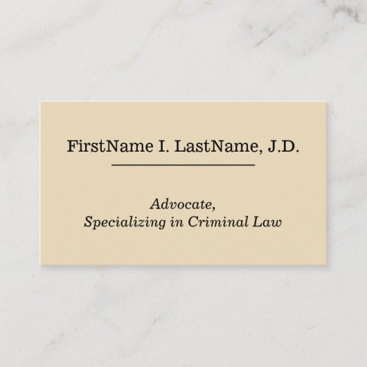 Gewoon Visitekaartje en basisadvocaat (Voorkant)