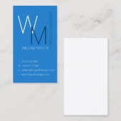 Gewoon Visitekaartje en eenvoudig blauw monogram (Voorkant / Achterkant)