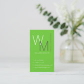 Gewoon Visitekaartje en eenvoudig groen monogram (Staand voorkant)