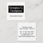 Gewoon Visitekaartje en minimale bouwdeskundige (Voorkant / Achterkant)
