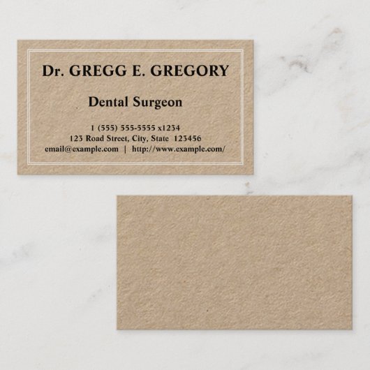 Gewoon Visitekaartje en minimale tandheelkundige c (Voorkant / Achterkant)