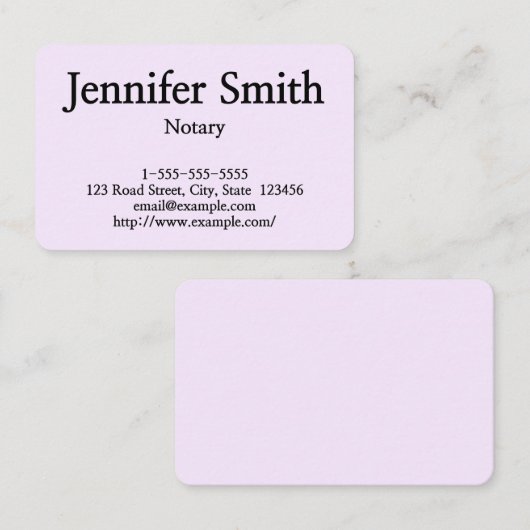 Gewoon Visitekaartje en Notaris (Voorkant / Achterkant)